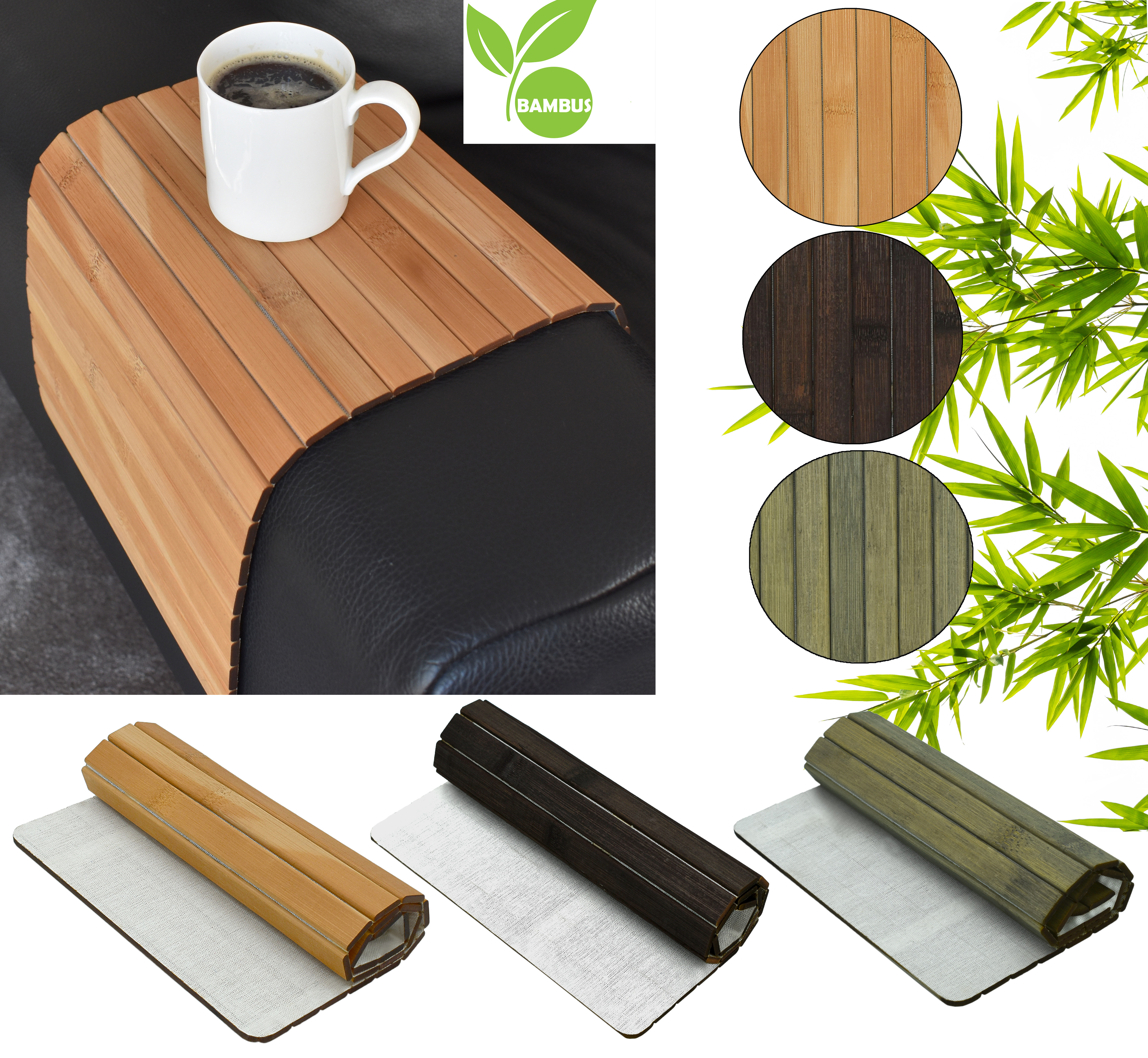 Sofatablett Bambus Tablett Flexablage Ablage Armlehnen Sofa Couch Armlehne  Holz